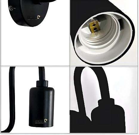 Black Metal Wall Light for Living Room Modern (with Bulb)